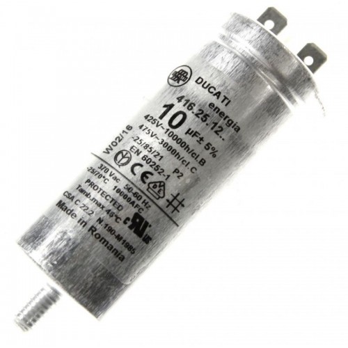 AEG condensateur métal 10,0UF-475V FASTON 6,3MM sèche-linge