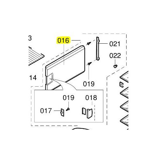 V-Zug portillon freezer 250x480 / droit / prém réfrigérateur