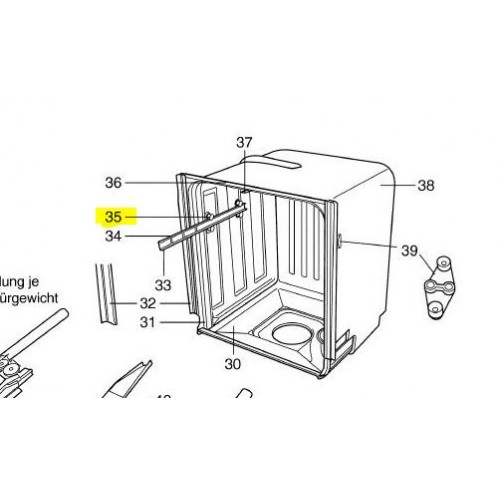 V-Zug support rail avec 2 roues