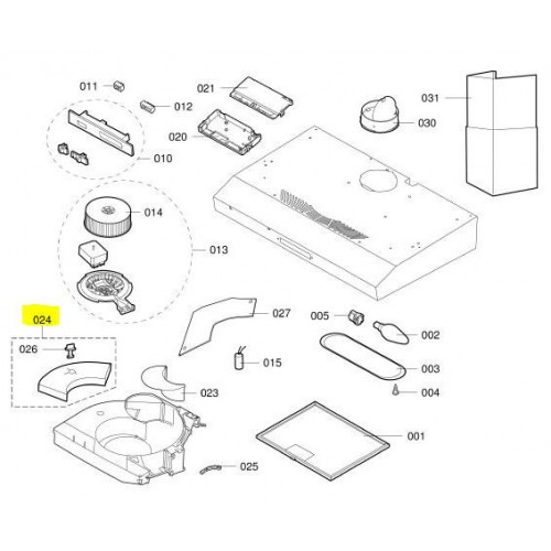 V-Zug filtre à charbon actif pour DV-S/DW-K6/8/9 hotte