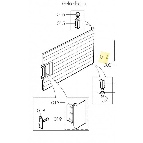 V-Zug porte de congélation 480x280x40 réfrigérateur