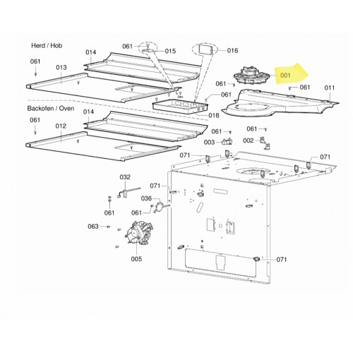 V-Zug moteur air intérieur 48L 400V cuisinière