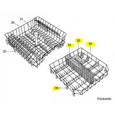 Panier supérieur - Panier inférieur lave-vaisselle V-ZUG